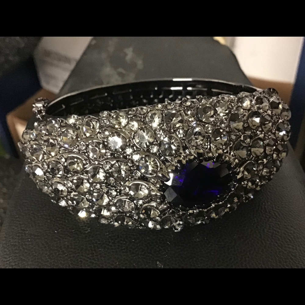 Amethyst & Silver Bangle Bracelet